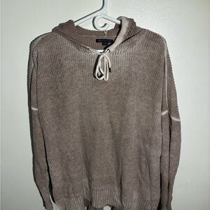 American Eagle Outfitters pink distressed Hooded Sweater